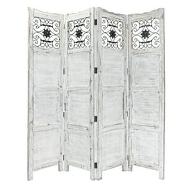 Gray Wash 4 Panel With Scroll Work Room Divider Screen Gray Wash 4 Panel With Scroll Work Room Divider Screen