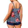 thumbnail image 4 of Plus Size Tankini Swimsuits for Women Blouson Swim Tops with Boyshorts Two Piece Bathing Suits, 4 of 8
