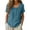 Blue, variant on Women's Scoop Neck Embroidered Short Sleeve Blouse, Casual Textured Top for Women, Women's Beige, Sizes S-2XL
