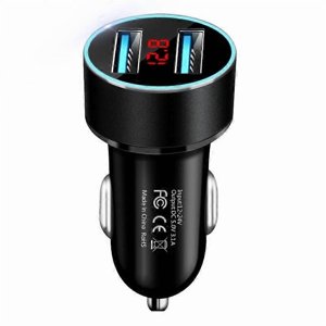 Compatible 1pc Chargeur de voiture 5V 3.1A USB Adaptateur de chargeur de voiture avec LED Lumière ambiante AC12-24V Éclairage de cigarettes multiports USB Chargeur_parfait Gift