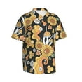 thumbnail image 2 of Easygdp Mushrooms Honeycomb Men's Hawaiian Shirts Print Lapel Short Sleeve for Beach, vacation, party, casual occasions - Large, 2 of 9