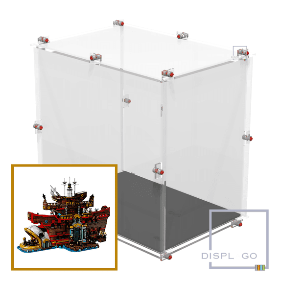 Display Case for LEGO® 75640 One Piece “The Baratie” Floating Restaurant (Black base)