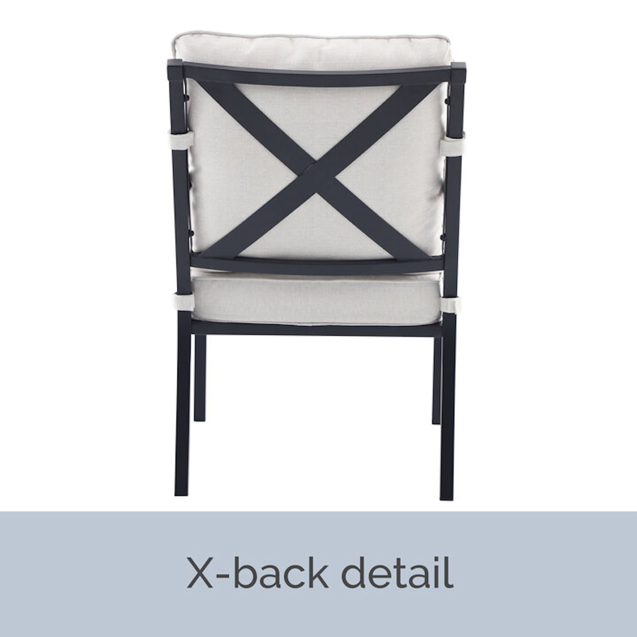 My Texas House Cambria 2-Pack Steel Outdoor Patio Dining Chairs, White/Black