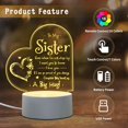 thumbnail image 3 of YSTIAN Gifts for Sisters from Sisters Brother, to My Sister Night Light, Gifts for Sisters on Birthday Graduation Christmas, Engraved Night Lamp, 16 Colors/Remote Control/2 Powers, 3 of 5