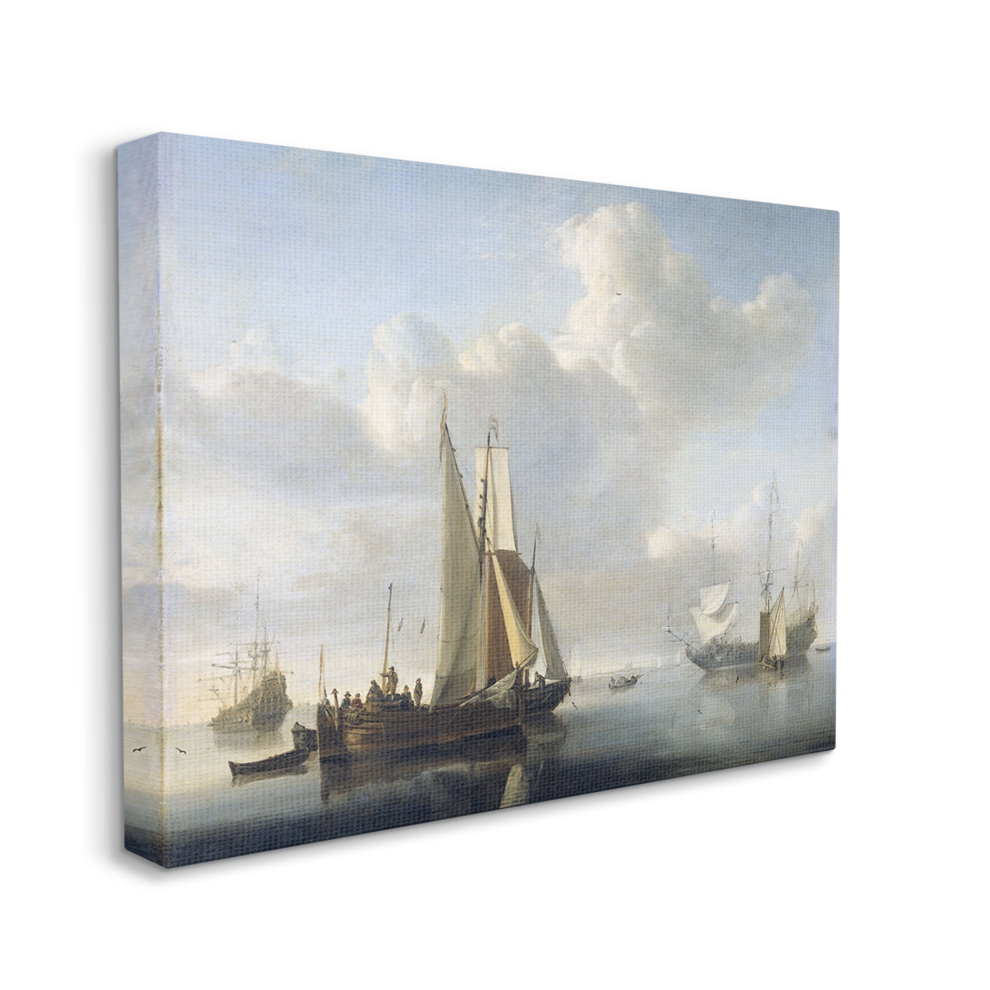 Stupell Industries Ships before the Shore Willem van de Velde Classic Painting Painting Gallery Wrapped Canvas Print Wall Art, Design by one1000paintings