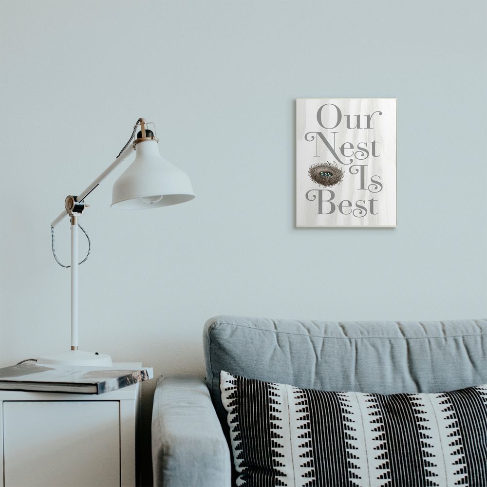 Stupell Industries Our Nest is Best Rustic Nursery Phrase Graphic Art Unframed Art Print Wall Art, 10x15, by Daphne Polselli