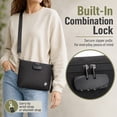 thumbnail image 3 of Lockable Storage Bag with Combination Lock, Carbon Lined Organizer with Metal Tray and Shoulder Strap, Black, 3 of 7