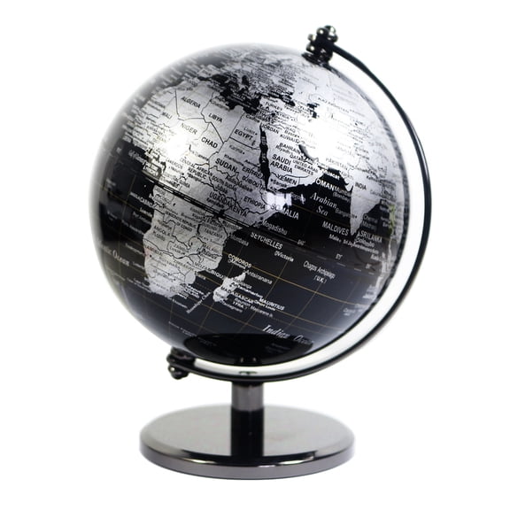 QIAOIDEA 5" Vintage World Educational Globe Antique Decorative Desktop Globe Rotating,BLACK