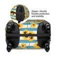 thumbnail image 2 of Fotbe White Blue Striped Sunflower Funda Protectora para Equipaje, Antirrayones y Resistente a la Suciedad, Compatible con Maletas de 18 a 32 Pulgadas-Large, 2 of 7