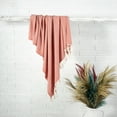 thumbnail image 5 of Ox Bay Cinnamon Orange/ Cream Herringbone Turkish Organic Cotton Throw Blanket, 50" x 60", 5 of 10