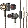 thumbnail image 1 of QKZ Auriculares estéreo Auriculares con cable Auriculares intrauditivos Control de cables Cable trenzado Auriculares con micrófono, Negro Inevent EL000235-01B, 1 of 7