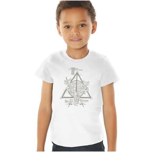 Harry Potter Three Brothers Deathly Hallows Kids T Shirt (4) for Toddler Boys and Girls, White