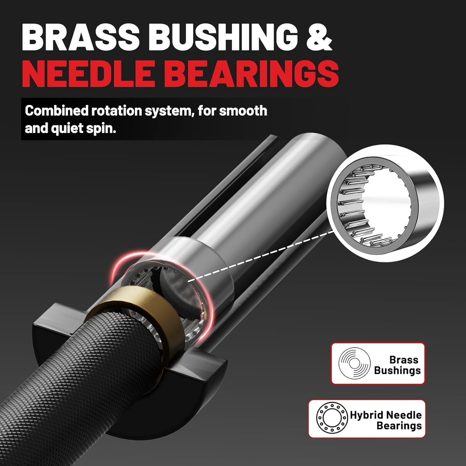 Barbell 4ft Short Bar for Strength Training with  Knurling Spin Sleeves