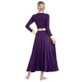 thumbnail image 2 of Linjinx Robe de Danse Liturgique pour Femmes Bloc de Couleur Métallique Performance Danse Violet Foncé m, 2 of 7
