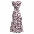 thumbnail image 6 of YuXingFu Womens Cotton Dresses with Sleeves Maxi V-Neck Plus Size Womens Dress Short Sleeve Womens Plus Size Summer Dress Long Casual Summer Wine S, 6 of 7