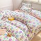 thumbnail image 3 of Juego de 4 fundas de edredón sin relleno, estilo coreano, tamaño Queen, para niñas y niños, juego de sábanas planas, fundas de almohada y colcha, 3 of 5