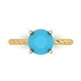 thumbnail image 2 of 1.0ct Cushion Cut Blue Natural Swiss Blue Topaz 18k Pink Rose Gold Engraving Statement Bridal Wedding Designer Ring Size 3.75, 2 of 7