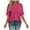 Hot Pink, variant on Womens Tops 2025 Fashion Plus Size Solid Color V-Neck Pocket Button Loose Short Sleeve Shirts Top Blouse