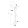 thumbnail image 5 of 1-Handle Freestanding Floor Mount Tub Faucet Bathtub Filler with Hand Shower in Matte Black, 5 of 5