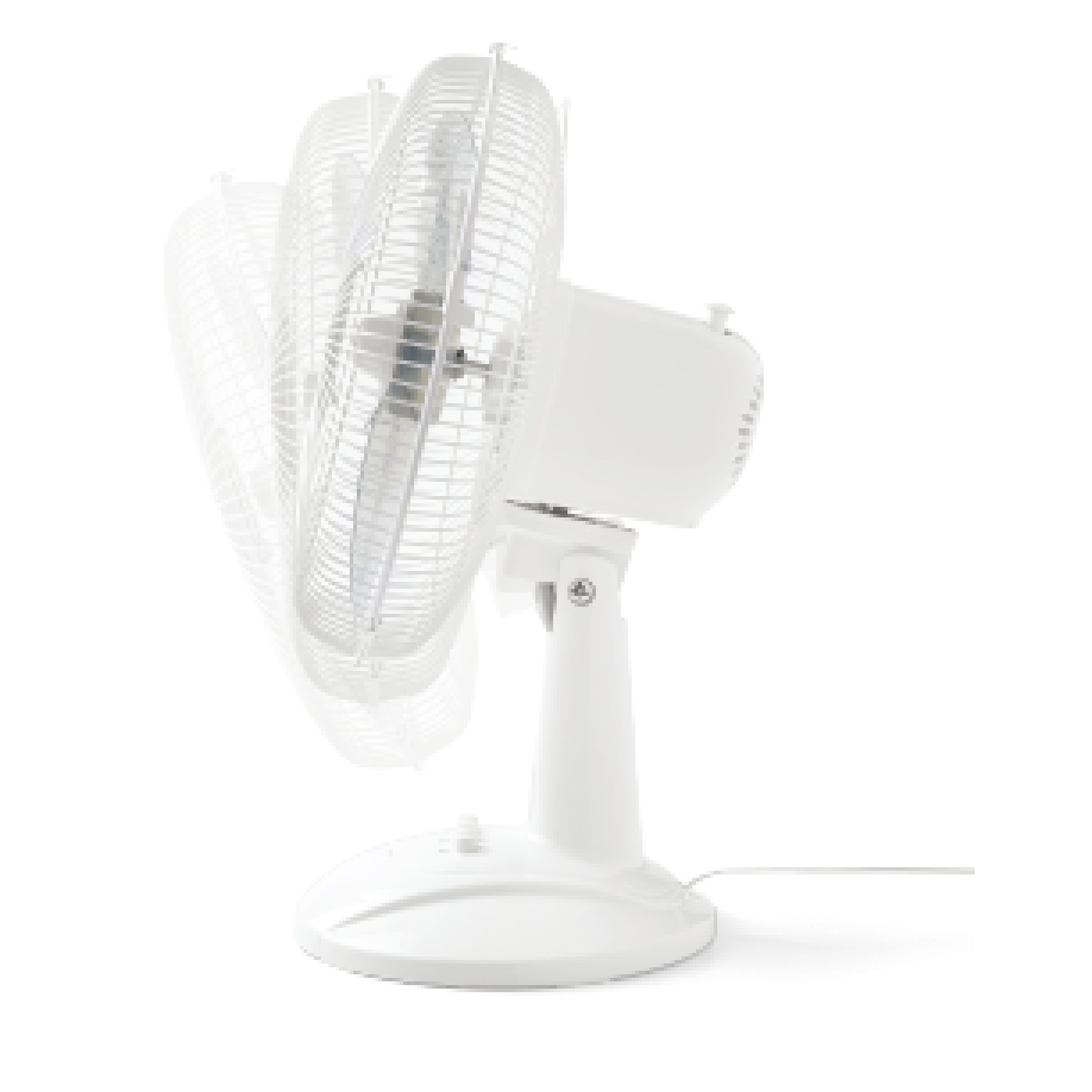 Mainstays 12" 3-Speed Oscillating Table Fan, FT30-8MBW, New, White - image 5 of 8
