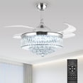 thumbnail image 1 of Ventilador de techo Bavnnro, 42 pulgadas, cristal plateado, regulable a distancia, 1 of 9