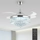 thumbnail image 1 of Ventilador de techo Bavnnro, 42 pulgadas, cristal plateado, regulable a distancia, 1 of 9