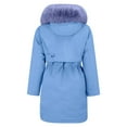 thumbnail image 4 of Women's Mid-Length Parka, Belted Waist Faux Fur Collar Jacket, Thickened Fleece Lined Winter Coat, Casual Winter Outerwear, Plus Size Winter Jacket Blue XL, 4 of 8