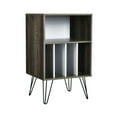 thumbnail image 2 of Spaco Freestanding Record Player Stand Record Storage Cabinet with Metal Legs-Gray, File Cabinets for Home Office, 2 of 10