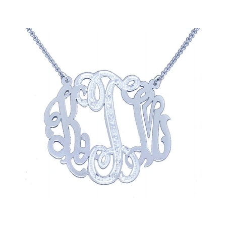 Personalized Diamond Look Satin Finish Nameplate Pendant Necklace 14K Yellow or 14K 14K White Gold. Special Order, Made to Order. PNK026W