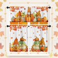 thumbnail image 5 of Fall Kitchen Window Curtains and Valances Set 36 Inch, Gnomes Pumpkins Maple Leaves Orange Short Tier Curtain for Cafe Living Room Bathroom, Autumn 3 Pieces Set Kitchen Decor, 5 of 6