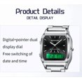 thumbnail image 2 of Fashion Unisex Digital Analog Watch Business Casual Multifunctional LED Electronic Wristwatch Stainless Steel Band with Dual Display,Alarm, Luminous Backlight, 2 of 5
