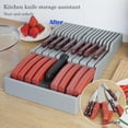 thumbnail image 4 of UYGDUY-Drawer Knife Organizer, Kitchen Plastic Drawer Knife Block Holder Storage Sets for 16 Knives and 1 Sharpening Steel Extra Large Steak Chefs Knives Holder, 4 of 4