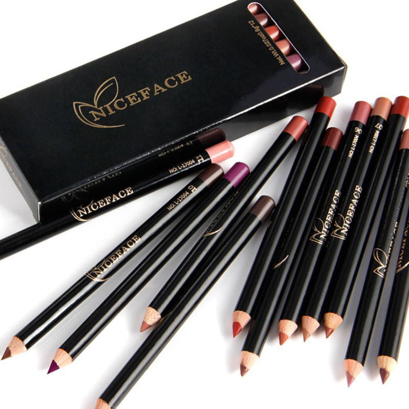 12Pcs/Set Pencil Lip Liner Pencil Pencils for Lips Long Lasting Lipliner Make-up Cosmetic Tools