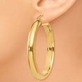 thumbnail image 3 of Auriga 14k Yellow Gold Tube Hoop Earrings for Women(L- 26mm, W- 3.75mm), 3 of 6