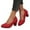 Red, variant on Women Chunky Heels, Comfort Round Toe No Slip Mid High Heels Block Heel Shoes Red Size 7.5