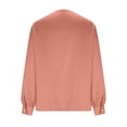 thumbnail image 6 of SYMOID Womens Orange Satin Blouse Long Sleeve, V Neck Work Shirt Elegant Office Top, Wrinkle Free Professional Blouse Machine Washable,Size XL, 6 of 7