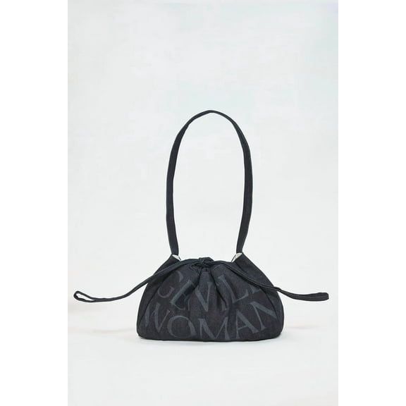 Gentlewoman® Women Denim Dumpling Bag, Shoulder Bags, Paris Midnight, Black