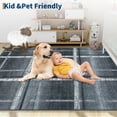 thumbnail image 5 of FairOnly 5'x7'Geometric Printed Rugs for Bedroom Modern Stain Resistant Soft Foldable Area Rugs for Kitchen Dining Room Low Pile Rug，Black Grey, 5 of 7