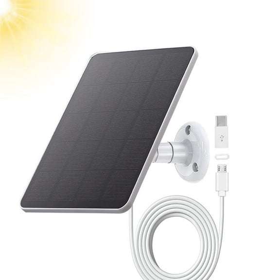 Solar Panel Compatible with WYZE Battery Cam Pro Camera Wireless Outdoor,4W 5V Solar Panel with 10ft Micro USB Charging Cable for Outdoor Battery Powered Security Camera,Adjustable Wall Mount