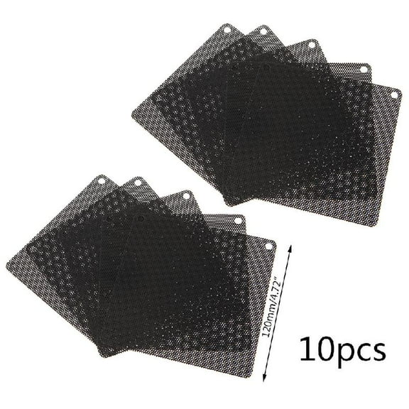 10PCS 120MM PVC Fan Dust Filter PC Dustproof for Case Cuttable Computer Mesh Cover Black