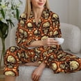thumbnail image 6 of Picia Skulls And Hearts Pattern Women’s Long-Sleeve Sleepwear Set - Soft 2-Piece Loungewear with Pockets, Comfy PJs for Relaxing Nights-Medium, 6 of 7