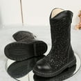 thumbnail image 6 of Owordtank Girls Glitter Mid Calf Boots Shiny Back Zipper Shoes Fashion Party School Everyday Boots for Little Kid/Big Kid, 6 of 8