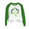 thumbnail image 5 of YueHuiYing Women St. Patrick's Day Sweatshirts Shamrock Clover Print Long Sleeve Shirts Casual Gift Pullover Tops, 5 of 5