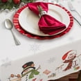 thumbnail image 3 of Christmas Tablecloth Snowman Christmas Snowflake Trees, Christmas Tablecloth Oval 60×84, Christmas Tablecloths for Oval Christmas Fabric Tablecloth for Dining Winter Christmas Decor, 3 of 6
