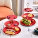thumbnail image 4 of Plato De Postre De Plástico Soporte de postres de 3 niveles,bandeja de plástico rojo para dulces,frutas y pasteles,bandeja multinivel para servir en la mesa de centro (1 pieza) Rkxzt, 4 of 9