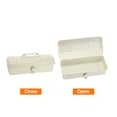 thumbnail image 3 of Uxcell 14.2" Portable Steel Tool Box Hip Roof Style with Metal Latch Closure Tool Chest for Household Workshop, White, 3 of 6