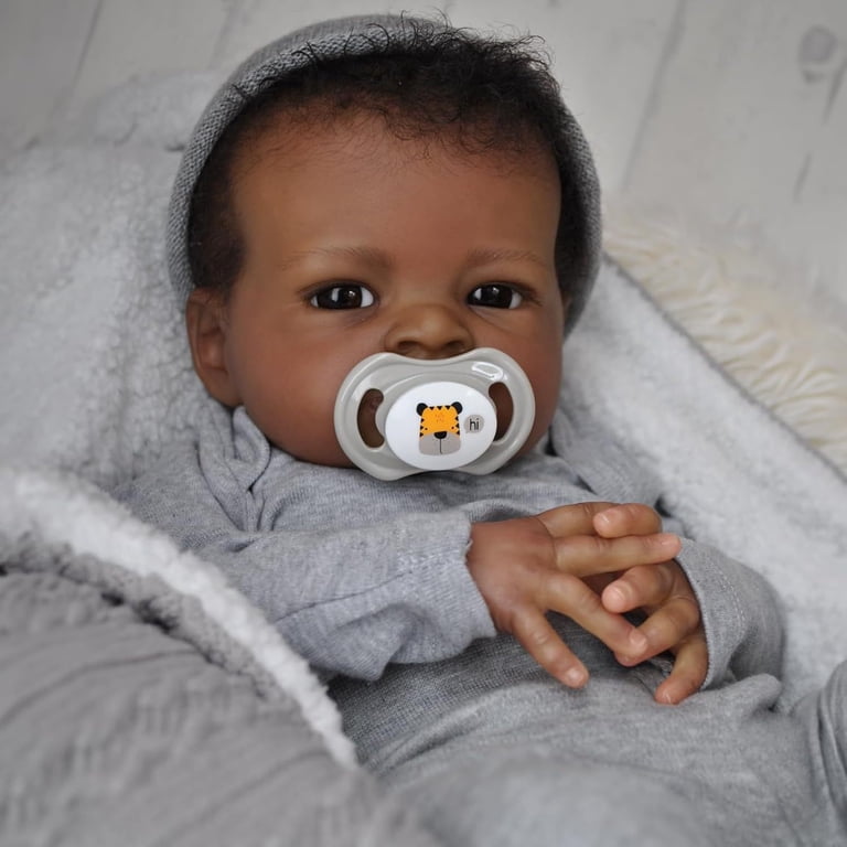 Lifelike Black Reborn Baby Doll Boy – 20 Inch Realistic African American Newborn Doll With Curly Hair, Gift For Kids