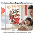 thumbnail image 4 of Abbraccia Pegatina electrostática para vidrio, caballo de dibujos animados, decoración removible, bendición afortunada, fiesta estacional 2026, 4 of 6