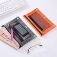 thumbnail image 6 of Pencil Pouch, 3-Ring Binder Pencil Case with Mesh Window, 10x7 Inch Dual Zipper Pouch for Class Office Supplies, Red, 6 of 11