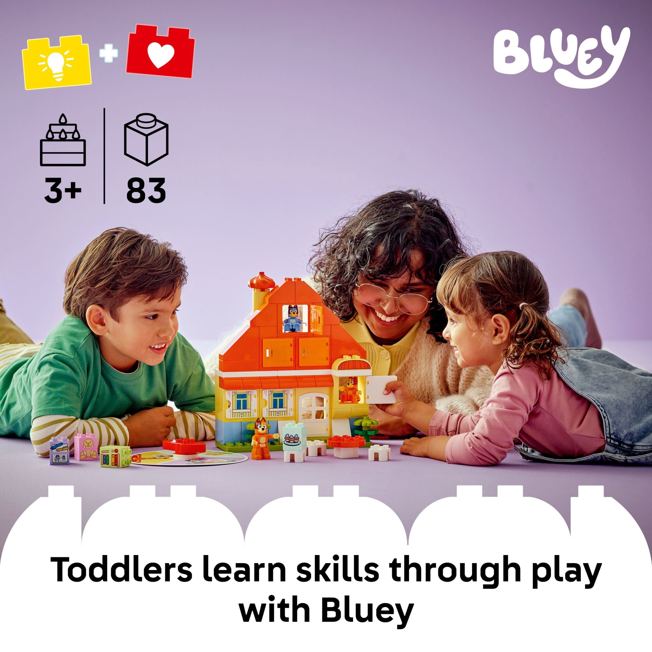LEGO DUPLO Bluey: Bluey’s Family House with Memory Game - Toddler Toy For Kids Ages 3+ - Memory Game Playset Includes Bluey Figure - Preschool Toy Gift Idea  for 3 Year Old Girls and Boys - 10459